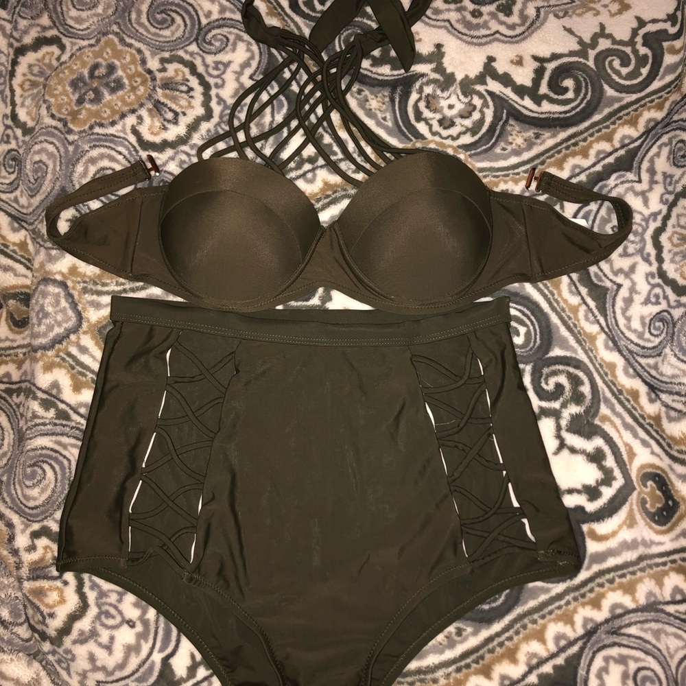 Olive crisscross bathing suit (never worn)